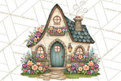 Enchanted Village Clipart PNG, Cozy Cottage Town Product Image 5