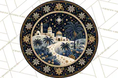 Sacred Christmas Toile Medallions PNG, Christian Christmas Product Image 5