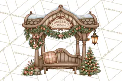 Christmas Critter Town Clipart PNG, Winter Holiday Town Product Image 5