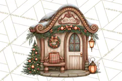 Christmas Critter Town Clipart PNG, Winter Holiday Town Product Image 2