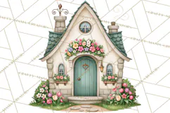 Enchanted Village Clipart PNG, Cozy Cottage Town Product Image 2