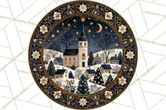 Sacred Christmas Toile Medallions PNG, Christian Christmas Product Image 2