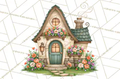 Enchanted Village Clipart PNG, Cozy Cottage Town Product Image 3