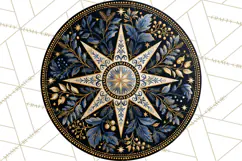 Sacred Christmas Toile Medallions PNG, Christian Christmas Product Image 4