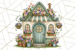 Enchanted Village Clipart PNG, Cozy Cottage Town Product Image 4