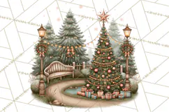 Christmas Critter Town Clipart PNG, Winter Holiday Town Product Image 2