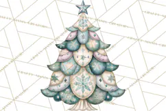 Whimsical Quilted Christmas Trees PNG, Bright Christmas Product Image 2