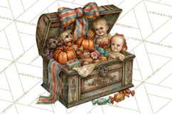 Spooky Kids PNG, Vintage Halloween Clipart Product Image 3