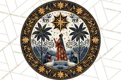 Sacred Christmas Toile Medallions PNG, Christian Christmas Product Image 3