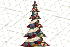Whimsical Quilted Christmas Trees PNG, Bright Christmas Product Image 3