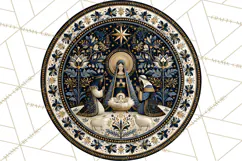 Sacred Christmas Toile Medallions PNG, Christian Christmas Product Image 5