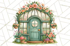 Enchanted Village Clipart PNG, Cozy Cottage Town Product Image 5