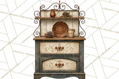 Whimsical Farmhouse Furniture Clipart PNG Product Image 2