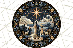 Sacred Christmas Toile Medallions PNG, Christian Christmas Product Image 2