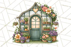 Enchanted Village Clipart PNG, Cozy Cottage Town Product Image 3