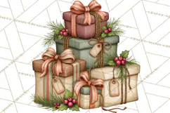 Christmas Critter Town Clipart PNG, Winter Holiday Town Product Image 3