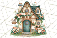 Enchanted Village Clipart PNG, Cozy Cottage Town Product Image 4