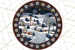 Sacred Christmas Toile Medallions PNG, Christian Christmas Product Image 4