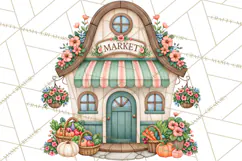 Enchanted Village Clipart PNG, Cozy Cottage Town Product Image 5