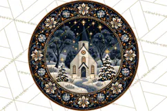Sacred Christmas Toile Medallions PNG, Christian Christmas Product Image 5