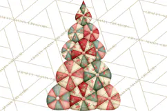Quilted Christmas Trees PNG, Vintage Christmas Trees Product Image 5