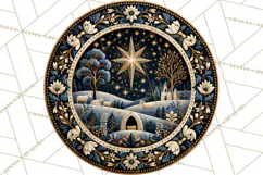 Sacred Christmas Toile Medallions PNG, Christian Christmas Product Image 2