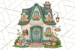 Enchanted Village Clipart PNG, Cozy Cottage Town Product Image 3