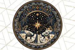 Sacred Christmas Toile Medallions PNG, Christian Christmas Product Image 3