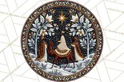 Sacred Christmas Toile Medallions PNG, Christian Christmas Product Image 4