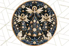 Sacred Christmas Toile Medallions PNG, Christian Christmas Product Image 3