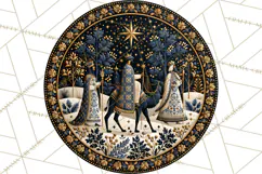 Sacred Christmas Toile Medallions PNG, Christian Christmas Product Image 5