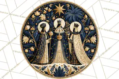 Sacred Christmas Toile Medallions PNG, Christian Christmas Product Image 2