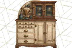 Whimsical Farmhouse Furniture Clipart PNG Product Image 4
