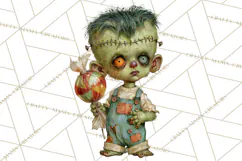 Spooky Kids PNG, Vintage Halloween Clipart Product Image 5