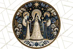 Sacred Christmas Toile Medallions PNG, Christian Christmas Product Image 5