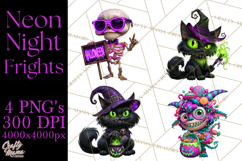 Neon Night Frights PNG Halloween Clipart Product Image 1