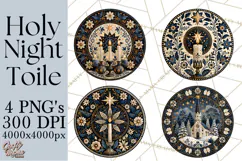 Sacred Christmas Toile Medallions PNG, Christian Christmas Product Image 1
