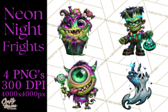 Neon Night Frights PNG Halloween Clipart Product Image 1