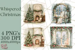 Christmas Watercolor Backgrounds PNG Product Image 1