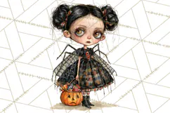 Spooky Kids PNG, Vintage Halloween Clipart Product Image 4