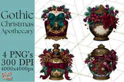 Gothic Christmas Apothecary PNG, Christmas Potions Product Image 1