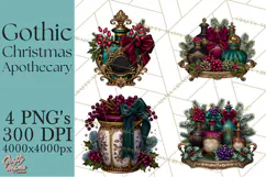Gothic Christmas Apothecary PNG, Christmas Potions Product Image 1