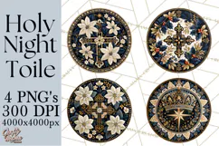 Sacred Christmas Toile Medallions PNG, Christian Christmas Product Image 1