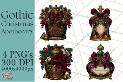 Gothic Christmas Apothecary PNG, Christmas Potions Product Image 1