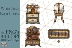 Whimsical Farmhouse Furniture Clipart PNG Product Image 1