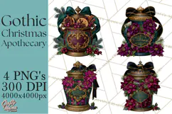 Gothic Christmas Apothecary PNG, Christmas Potions Product Image 1