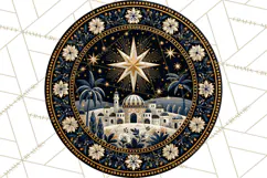 Sacred Christmas Toile Medallions PNG, Christian Christmas Product Image 5