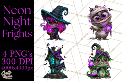 Neon Night Frights PNG Halloween Clipart Product Image 1