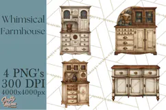 Whimsical Farmhouse Furniture Clipart PNG Product Image 1