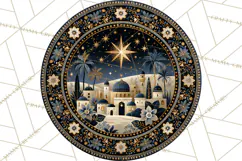 Sacred Christmas Toile Medallions PNG, Christian Christmas Product Image 2